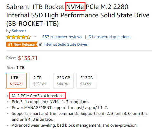 M.2-SSD im Amazon Online-Shop