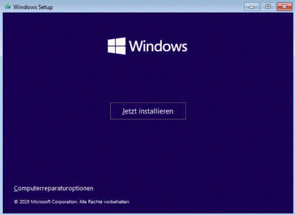 Installieren Sie Windows 10 mit dem Setup-Tool