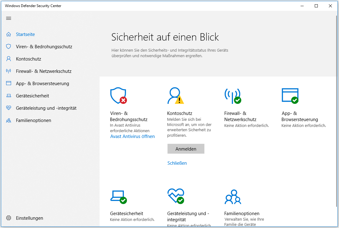 Windows-Sicherheit unter Windows 10/11 öffnen