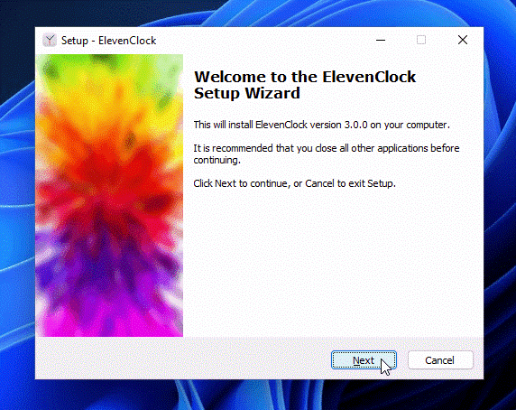 Laden Sie das ElevenClock Installationsprogramm