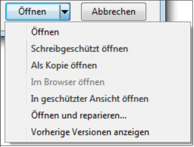 Öffnen und Reparieren