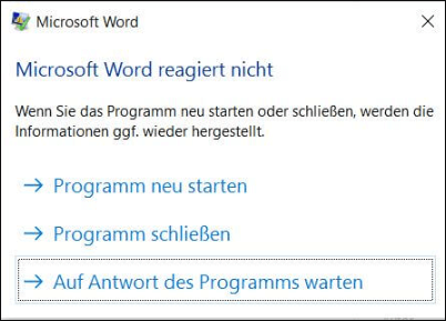 Microsoft Word funktioniert nicht mehr