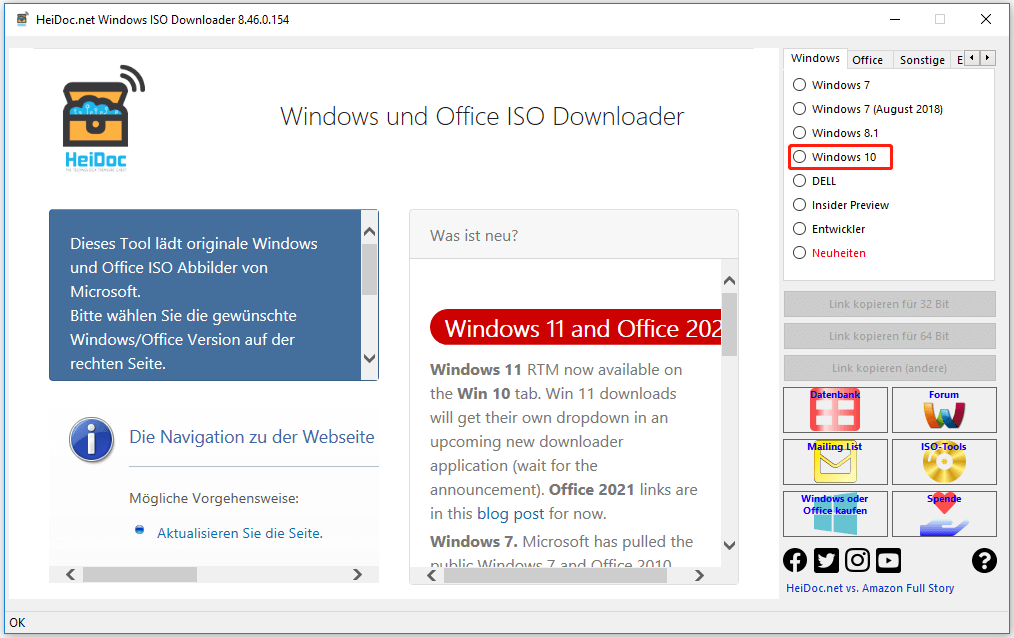Klicken Sie auf Windows 10