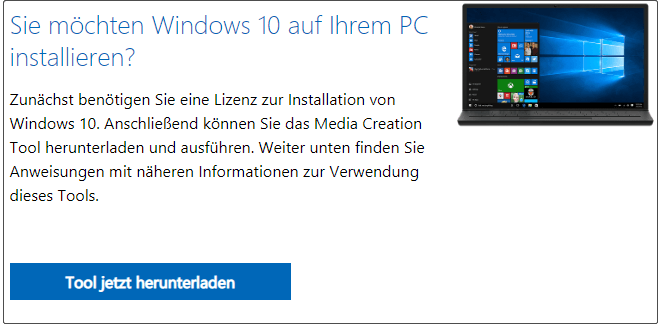 Laden Sie das Windows 10 Media Creation Tool herunter