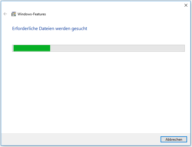 Windows automatisch mit der Installation von NET 3.5 beginnen