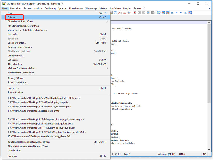Wie kann man mit Notepad++ zwei Dateien einfach vergleichen