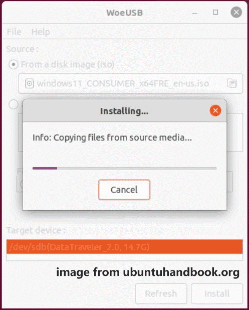 Erstellen Sie Windows 11-Installationsmedium unter Linux