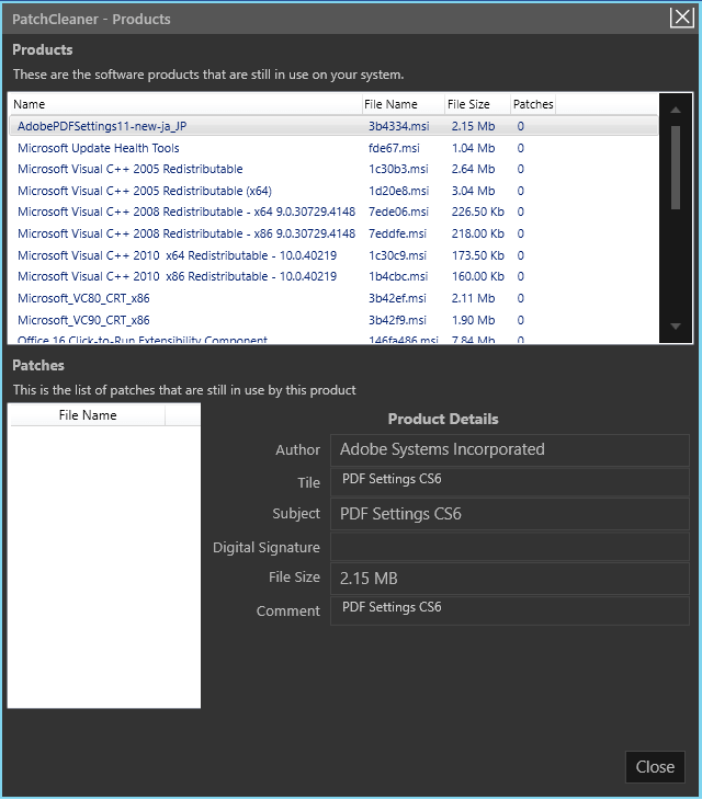 gültige Programmdetails