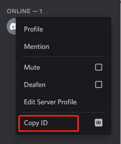 Klicken Sie auf ID auf Discord kopieren