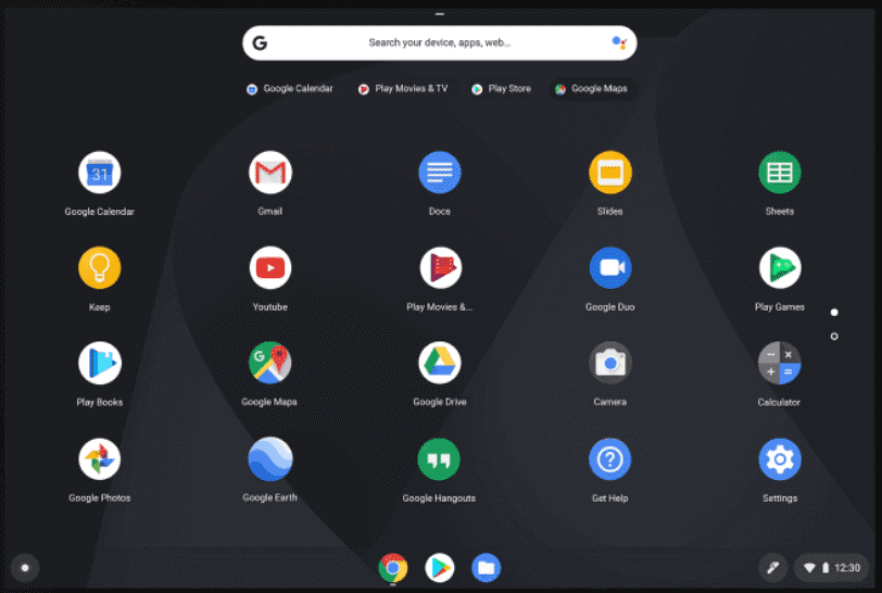 Chrome OS-Benutzeroberfläche