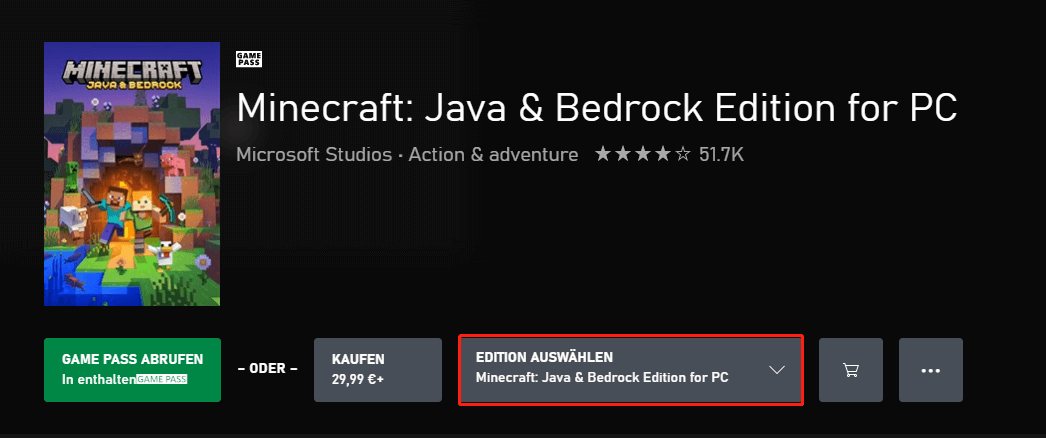 Minecraft Java Bedrock Edition kaufen