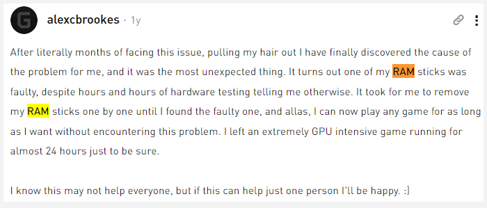 Ein Benutzerkommentar aus dem NVIDIA-Forum