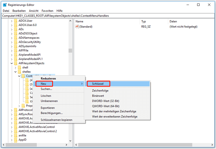 Es sind keine vorherigen Versionen vorhanden & Daten wiederherstellen ...