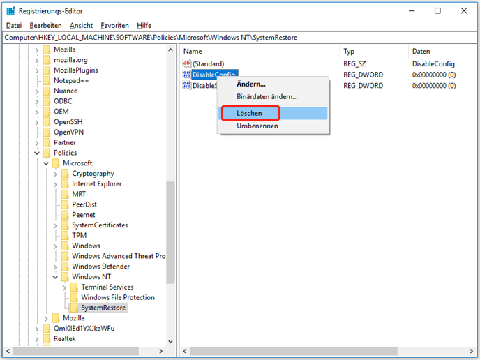 3 Wege Systemwiederherstellung vom Systemadministrator ausgeschaltet