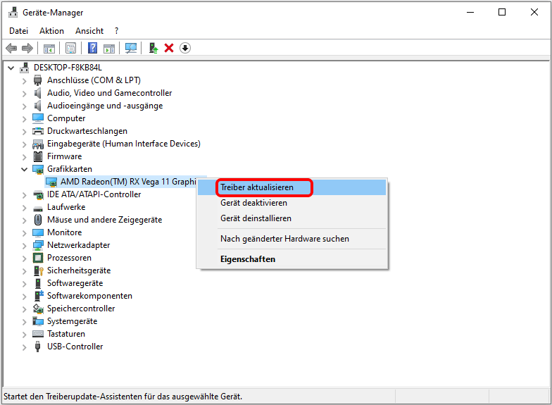 Treiber manuell aktualisieren in Windows 10/8/7