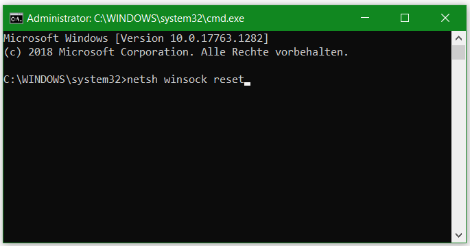 Netsh Winsock Windows 10 zurücksetzen