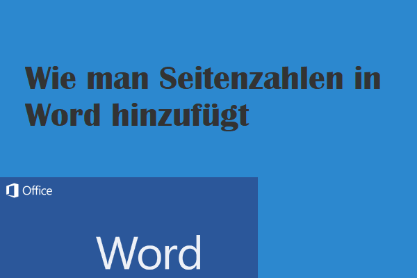 Seitenzahlen In Word Einfügen (ab Einer Bestimmten Seite) - MiniTool