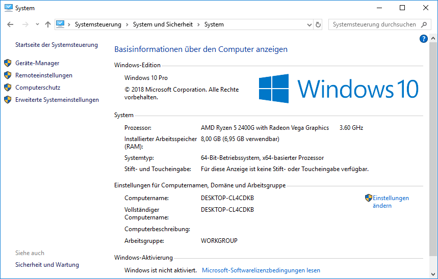 So überprüfen Sie die PC-Spezifikationen von Windows 10 über die Systemeigenschaften