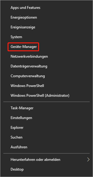 Öffnen Sie den Geräte-Manager Windows 10