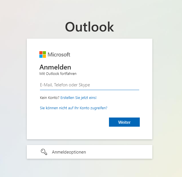 Mirosoft Outlook 365 Anmeldung/Sign-in