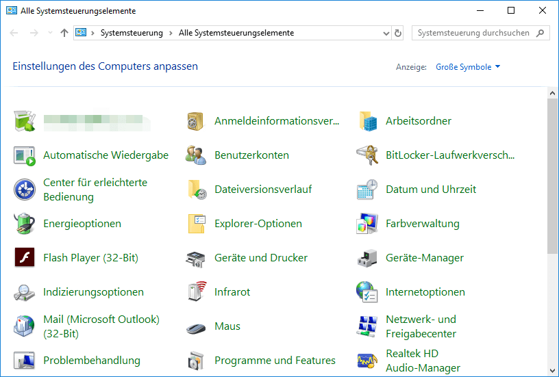 Systemsteuerung in Windows 11