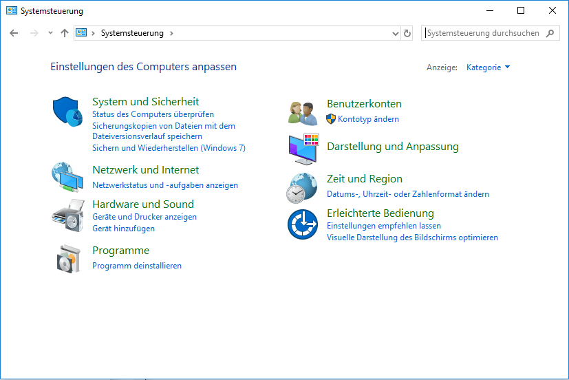 Windows-Systemsteuerung