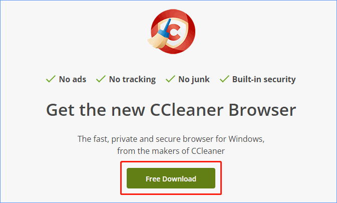 CCleaner Browser 116.0.22388.188 download the new for android