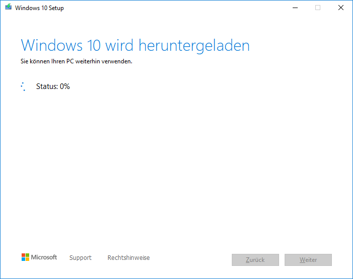 Herunterladen von Windows 10